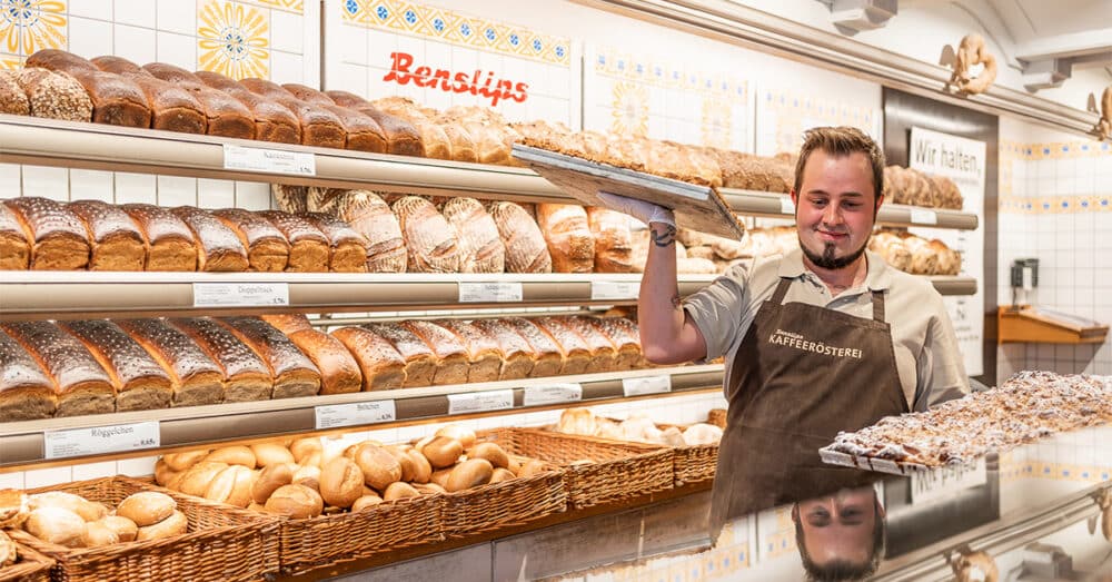 Verkäufer der Bäckerei Benslips in Paderborn