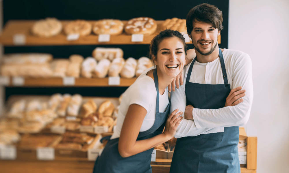 Bäckerei Verkäufer bei der Arbeit im Verkauf