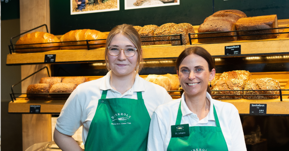 Verkäuferinnen bei der Bäckerei Birkholz